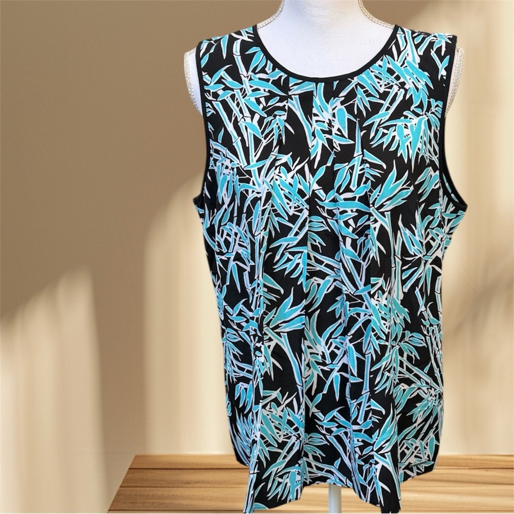 Michael Michael Kors Bamboo Print Pleated Tank